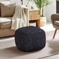 Posh Living Gauge Pouf, Black LPF414-21BK-UE